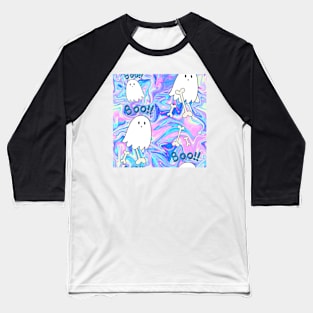 Ghosts and Bones Pastel Grunge Pattern Baseball T-Shirt